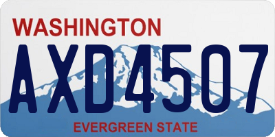 WA license plate AXD4507