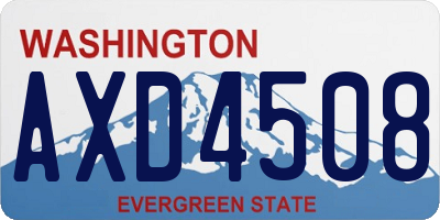 WA license plate AXD4508