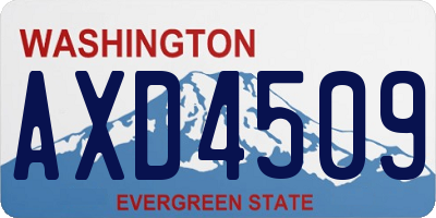 WA license plate AXD4509