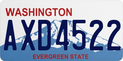 WA license plate AXD4522