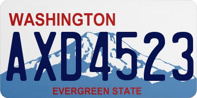 WA license plate AXD4523