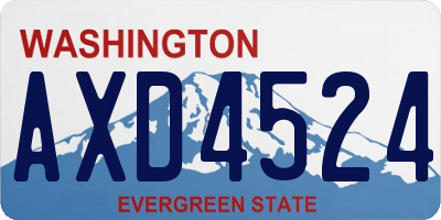 WA license plate AXD4524