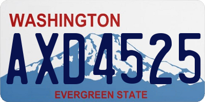 WA license plate AXD4525