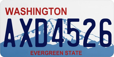 WA license plate AXD4526