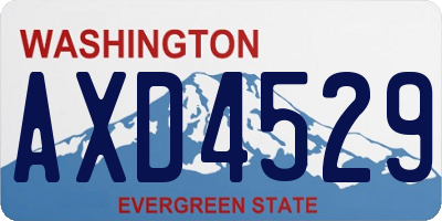 WA license plate AXD4529