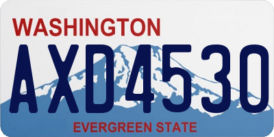 WA license plate AXD4530