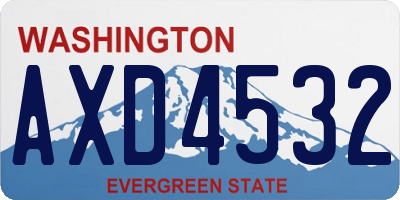 WA license plate AXD4532