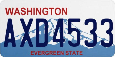 WA license plate AXD4533