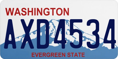 WA license plate AXD4534