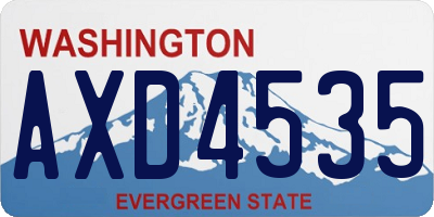 WA license plate AXD4535