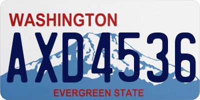 WA license plate AXD4536