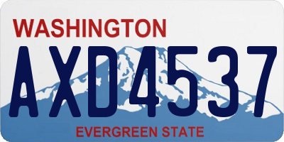 WA license plate AXD4537