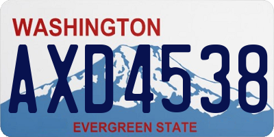 WA license plate AXD4538