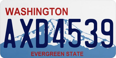 WA license plate AXD4539
