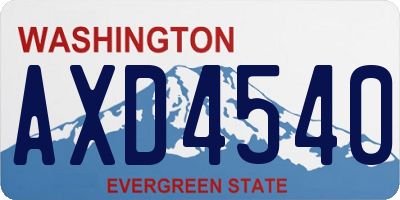 WA license plate AXD4540