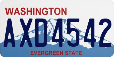WA license plate AXD4542