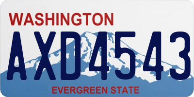 WA license plate AXD4543
