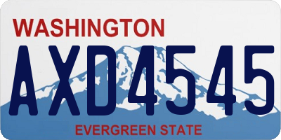 WA license plate AXD4545
