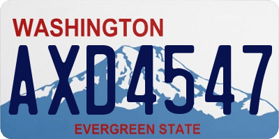 WA license plate AXD4547