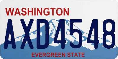 WA license plate AXD4548