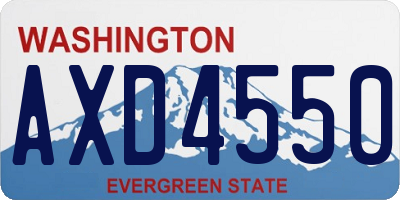 WA license plate AXD4550