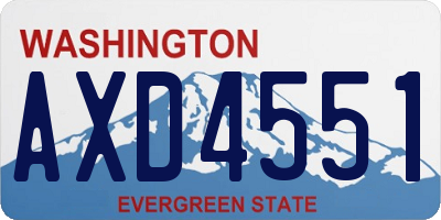 WA license plate AXD4551