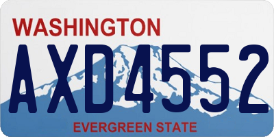WA license plate AXD4552