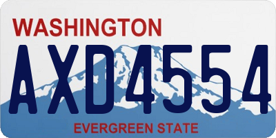 WA license plate AXD4554