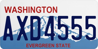WA license plate AXD4555
