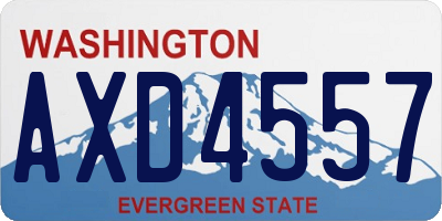 WA license plate AXD4557