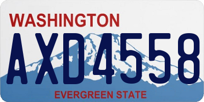 WA license plate AXD4558
