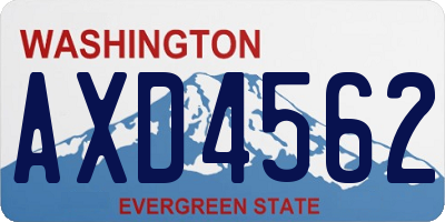 WA license plate AXD4562