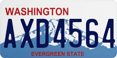 WA license plate AXD4564