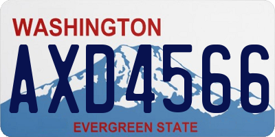 WA license plate AXD4566