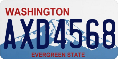 WA license plate AXD4568