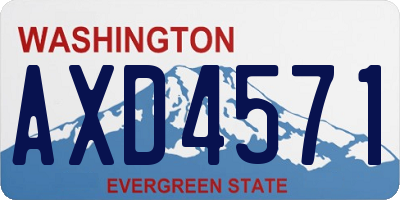 WA license plate AXD4571