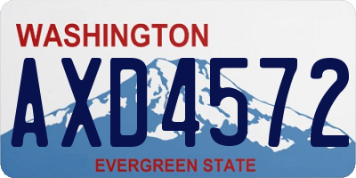 WA license plate AXD4572