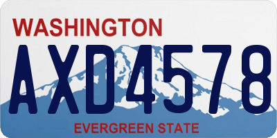 WA license plate AXD4578