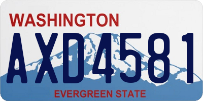 WA license plate AXD4581