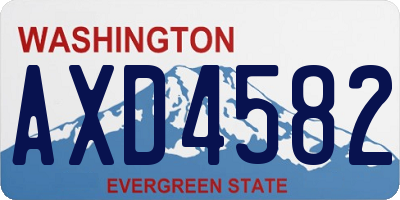 WA license plate AXD4582
