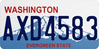 WA license plate AXD4583