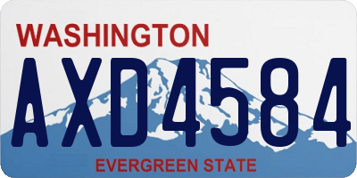 WA license plate AXD4584