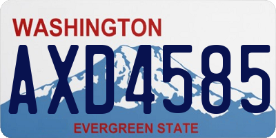 WA license plate AXD4585