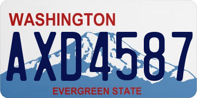WA license plate AXD4587