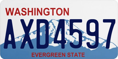 WA license plate AXD4597