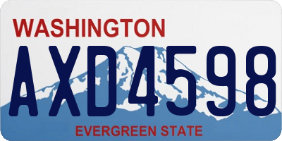 WA license plate AXD4598