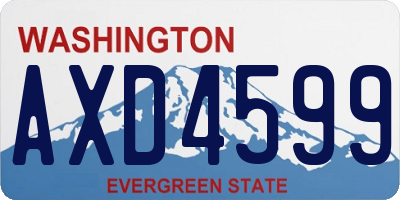 WA license plate AXD4599