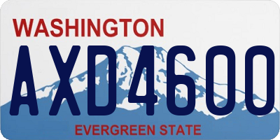 WA license plate AXD4600