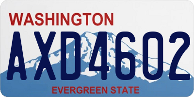 WA license plate AXD4602