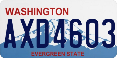 WA license plate AXD4603